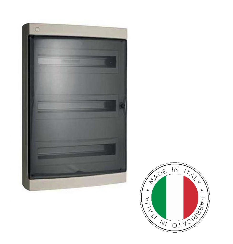 144540 - Distribution Boxes,54 modules, Gray RAL 7035 with smoked door 396x526x112mm IP40 -FAEG