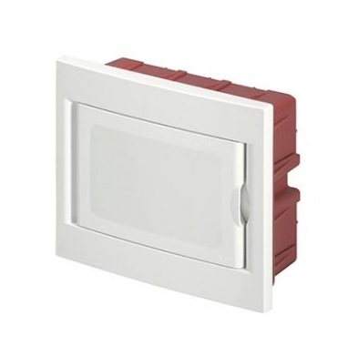 146120- Boîte de distribution encastrée 12 modules avec cadre blanc et porte blanche 315x215x80mm IP40 FAEG