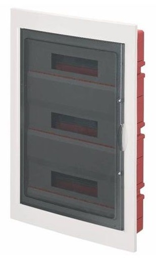 143360- Flush mounted Distribution Boxes, 36 modules with white frame and smoked door 335x510x85mm IP40 FAEG