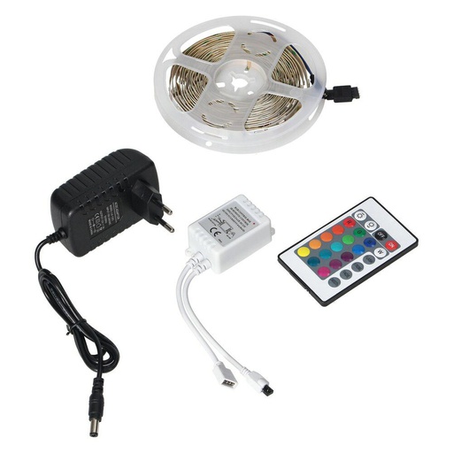 [ORNLD-8/5M/RGB/SET] 140515-LED lighting kit for furniture and decoration in dry rooms 12V 100 30 led/m, 7.2W/m IP20 RGB, 5m long, including RGB driver and power supply-ORN