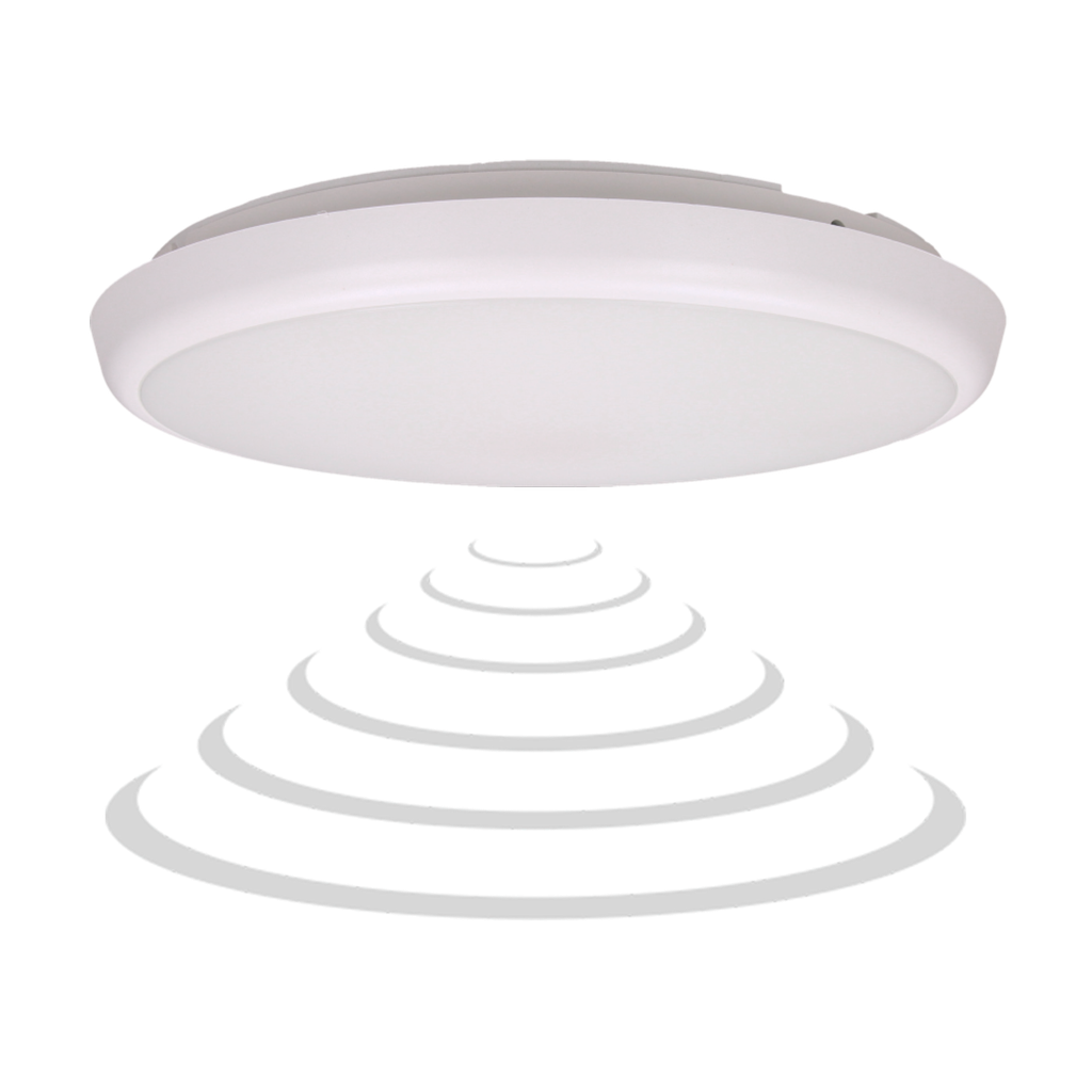 140526-CERS LED ceiling lamp with microwave motion sensor, LED 22W, 2000lm, IP65, 4000K, white milky PC, dimming function-ORN