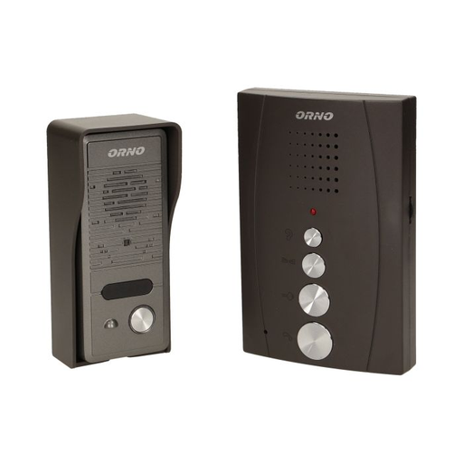 [ORNOR-DOM-RE-914/B] 140548 - Single family doorphone, handset free, ELUVIO aluminium housing; loudspeaker; wires 4+2; black indoor unit