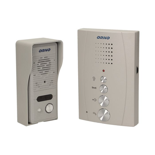 [ORNOR-DOM-RE-914/G] 140549 - Single family doorphone, handset free, ELUVIO aluminium housing; loudspeaker; wires 4+2; grey indoor unit