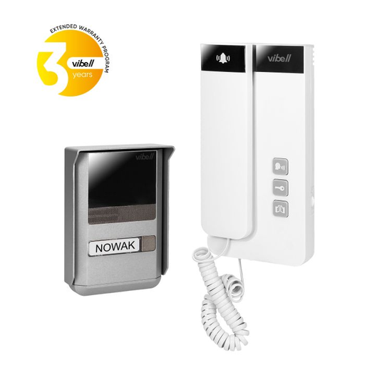 [ORNOR-DOM-SL-923] 140561 - 2-wire doorphone, surface mounted, SALEM 2-wire installation, magnetic handset, additional gate control function, surface mounting, DIN bus power supply, electric strike does not require additional power supply, name backlight