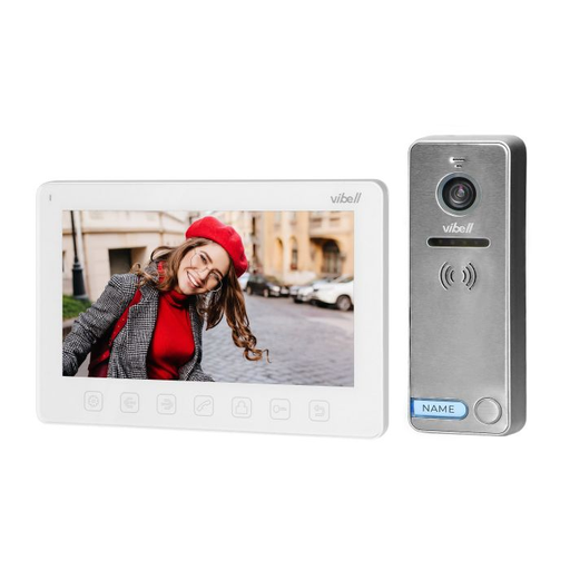 [ORNOR-VID-EX-1057/W] 140586 - NOVEO videodoorphone, white does not require any uniphone; includes a multicolour, flat 7" LCD monitor, wide-angle video-camera and a user-friendly OSD menu.