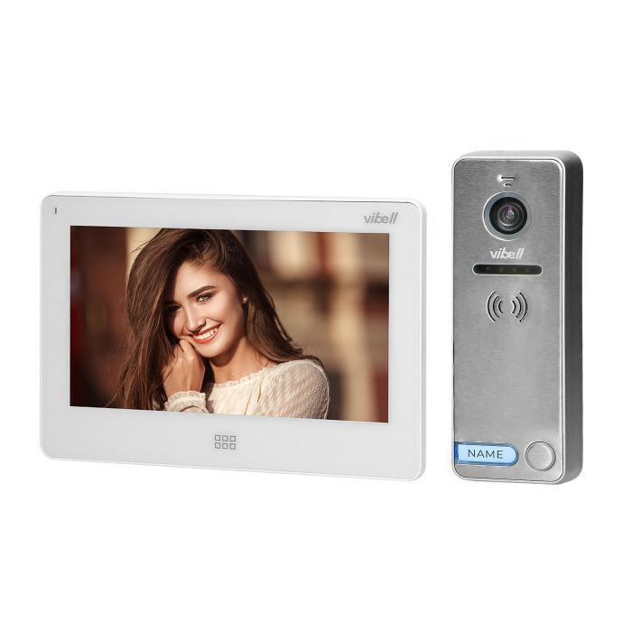 140588 - FELIS MEMO videodoorphone, white does not require any uniphone; includes a multicolour, flat 7" LCD touch screen, wide-angle video-camera, user-friendly OSD menu and built-in SD and DVR card slots.