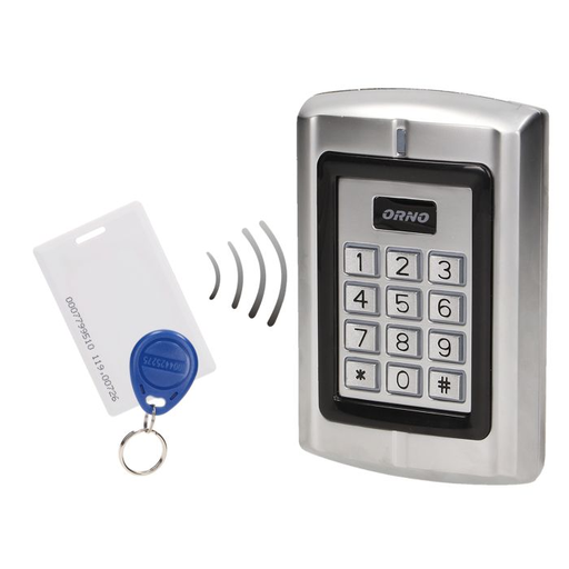 [ORNOR-ZS-802] 140604 - Code lock with card and proximity tags reader, IP44 1000 PIN’s of a user and/or cards or pendants; nominal supply: 12V/DC; power consumption:  max. 100 mA (stationary)