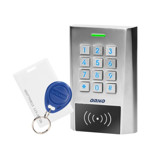 [ORNOR-ZS-817] 140610 - Code lock with card and proximity tags reader, IP66, 2-relay This modern device is compatible with electromagnetic locks and access control systems. It can also control other electric or alarm appliances, two relay outputs and a card/proximity tags reader.