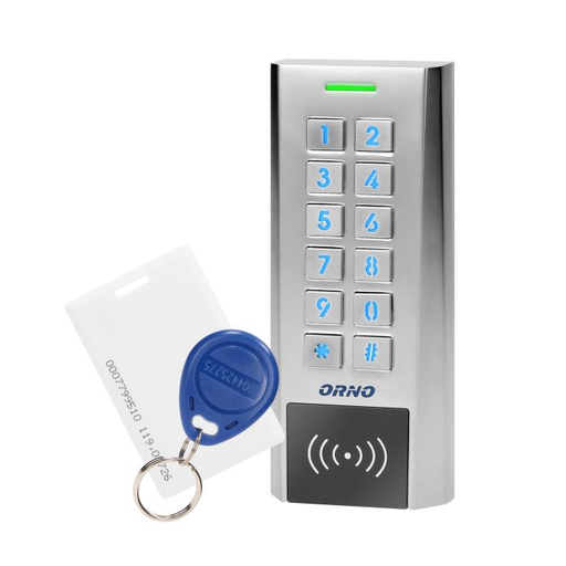 [ORNOR-ZS-818] 140611 - Code lock with card and proximity tags reader, IP66, 2-relay, narrow case it is compatible with electromagnetic locks and access control systems; it can also control other electric or alarm appliances, two relay outputs and a card/proximity tags reader