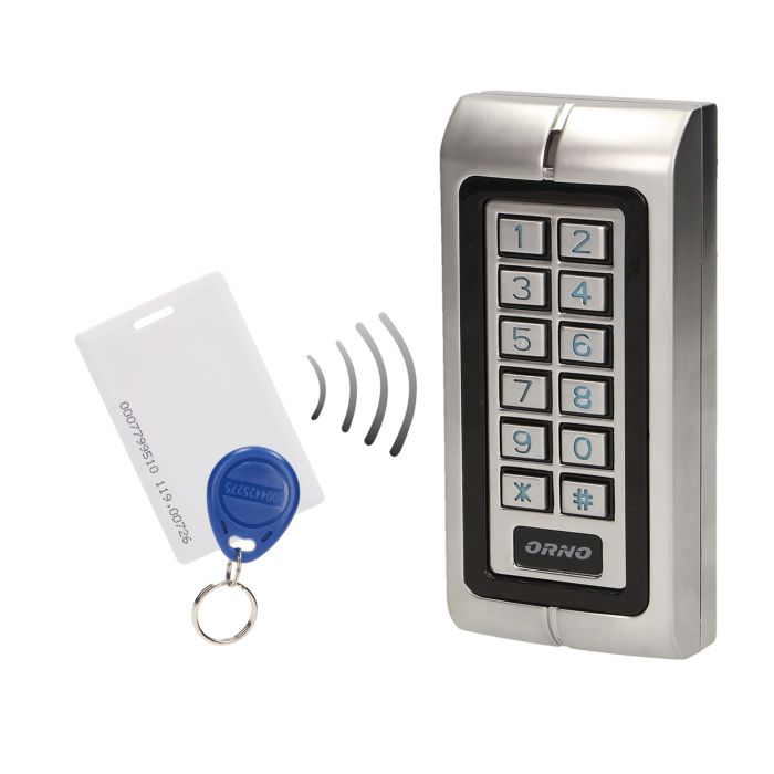 140612 - Code lock with card and proximity tags reader, IP68 protection rating IP68; power consumption: 25 +/- 5 mA (stationary) to 60mA (with two relays)