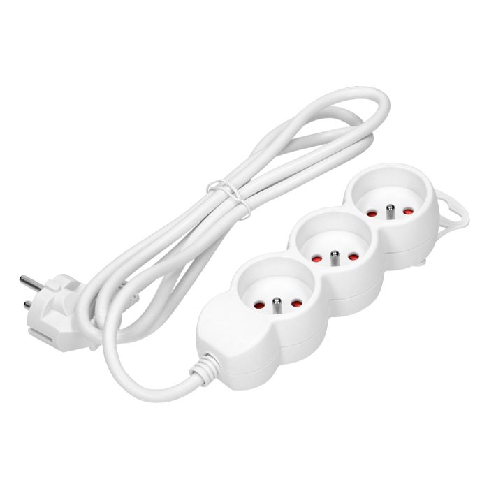 147059-Extension sockets 3x 2P+E , 5m H05VV-F 1x1.5mm2, Imax = 16A, white