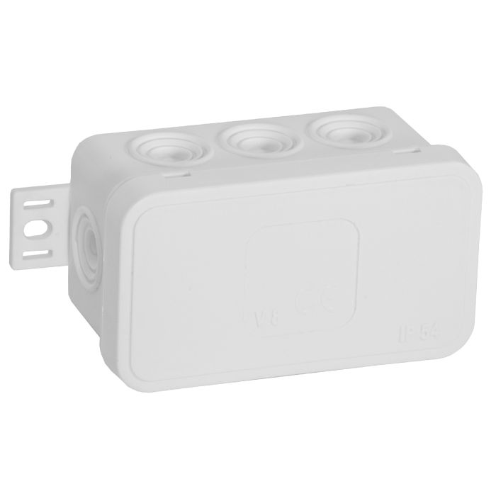 141262 - Surface-mounted junction box CLICK IP54 8 cable entries 80x45x41mm white, 100 pcs.
