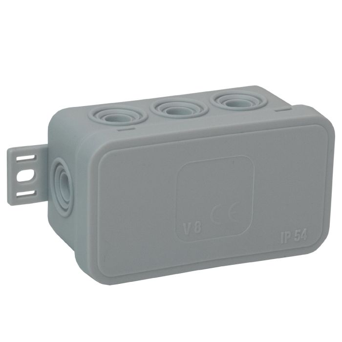 141260 - Surface-mounted junction box CLICK IP54 8 cable entries 80x45x41mm grey, 100 pcs.