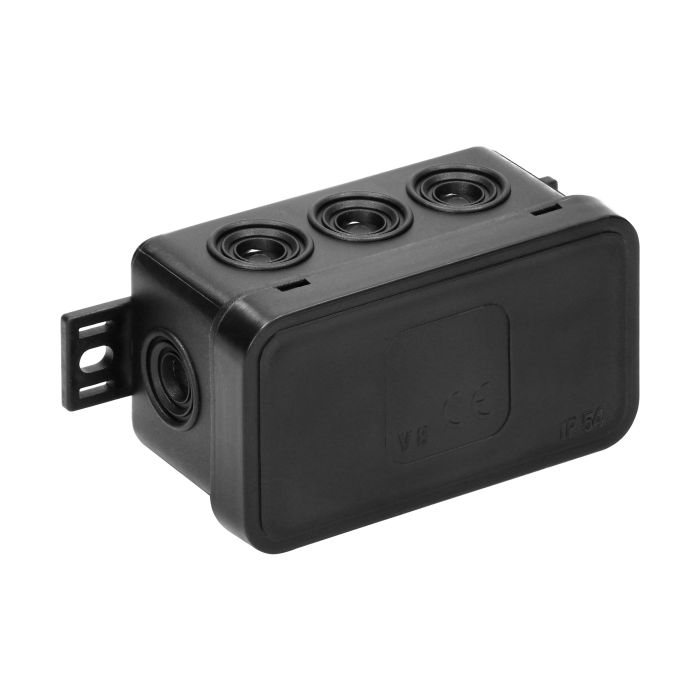 141257 - Surface-mounted junction box CLICK IP54 8 cable entries 80x45x41mm black
