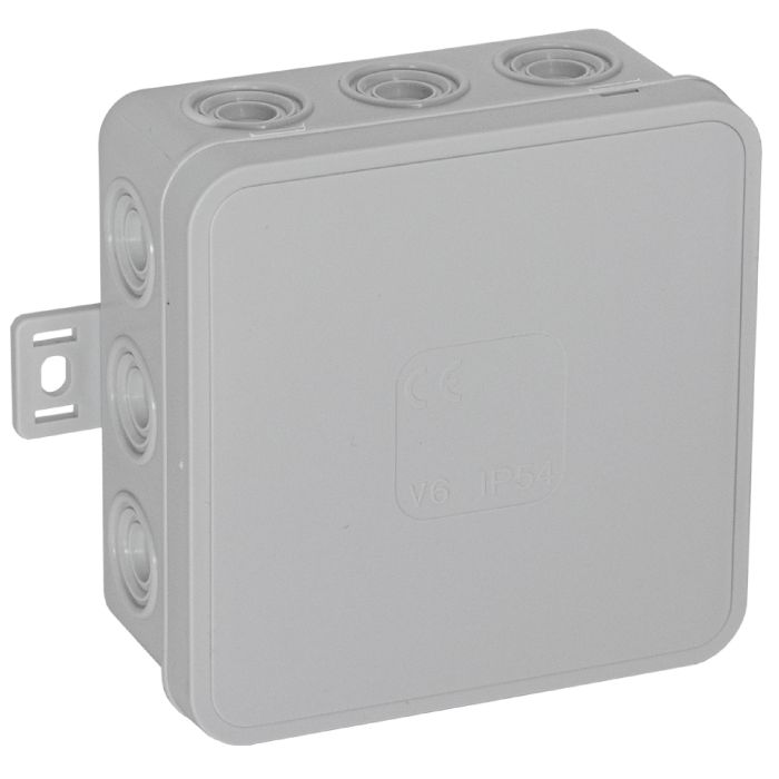 141248 - Surface-mounted junction box CLICK IP54 12 cable entries 85x85x41mm grey, 50 pcs.