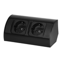 141180 - Under-cabinet electrical socket, black 2x2P+E (Schuko); for use in furniture, glass-cases; easy to assembly; black