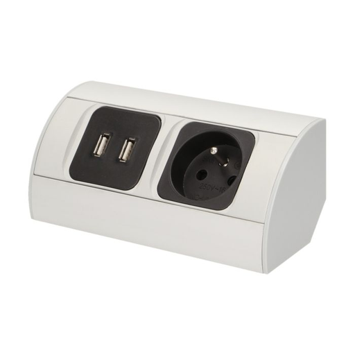 [ORNOR-AE-1310] 141168 - Under-cabinet electrical socket with USB charger 1x230V; 2xUSB, 230V/16A, USB: 5V DC/2A