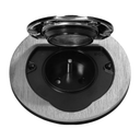 141131 - Hermetic electrical socket, round, IP55, opening angle 110°, brushed aluminium
