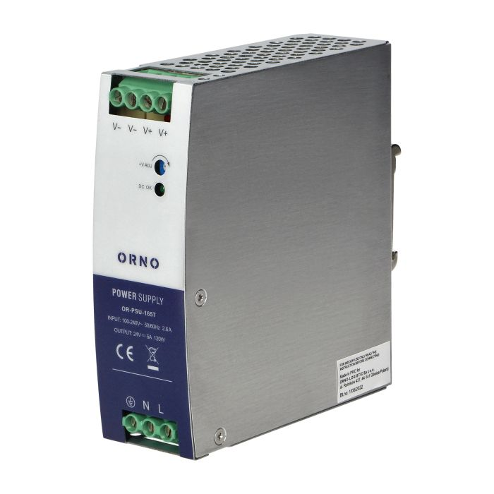 140835 - Industrial power supply for a DIN rail, 24VDC, 5A, 120W, metal housing