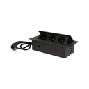 141052 - Recessed furniture socket 3x2P+E with 1.5m cable, black power supply: 230V AC / 56-60Hz; maximum load: 3600W; protection rating: IP20; colour: silver