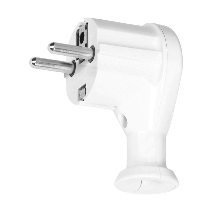 149180- Angle plug 2P+E, Uni-Schuko, white