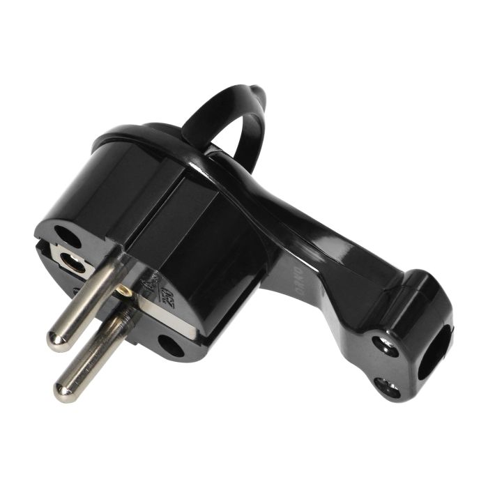 140879 - Uni-Schuko plug with handle, black
