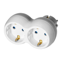 140904 - Power socket splitter 2x2P+E (Schuko), white-grey