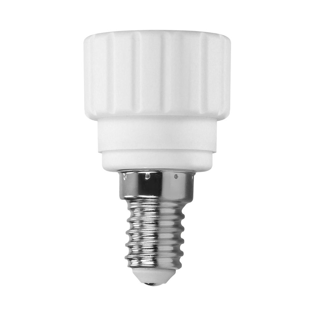 140065-L'adaptateur de support d'ampoule E14/GU10 permet d'utiliser une ampoule GU10 (par exemple une ampoule LED) à l'intérieur du support d'ampoule E14-ORN