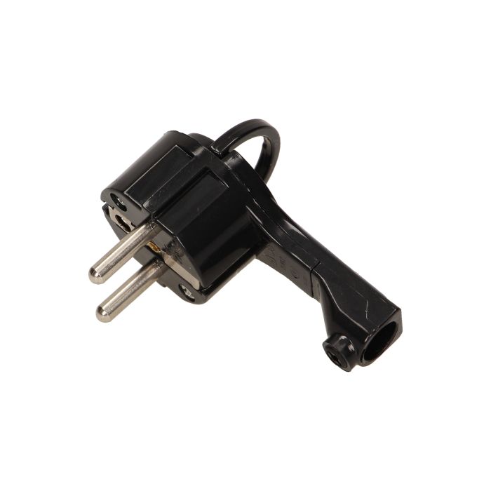 140091-Flat plug with handle, black socket: 2P+Z, 16A/250V AC, comfortable holder, ultra slim.-ORN