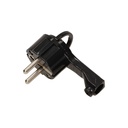 140091-Platte stekker met handgreep, zwart stopcontact: 2P+Z, 16A/250V AC, comfortabele houder, ultradun.-ORN