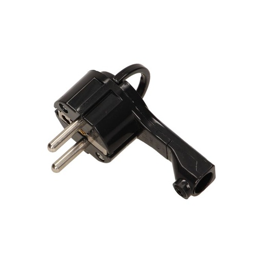 [ORNOR-AE-1379/B] 140091-Flat plug with handle, black socket: 2P+Z, 16A/250V AC, comfortable holder, ultra slim.-ORN