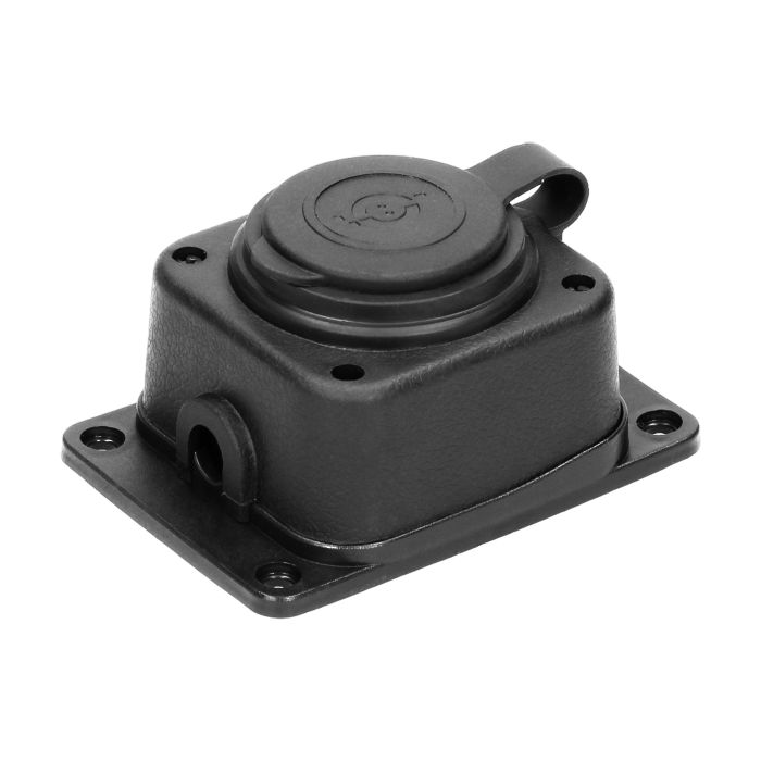 140123-Heavy-duty extension socket, rubber, schuko IP44, 1 schuko socket, very low 5cm profile, for Netherlands and Germany-ORN
