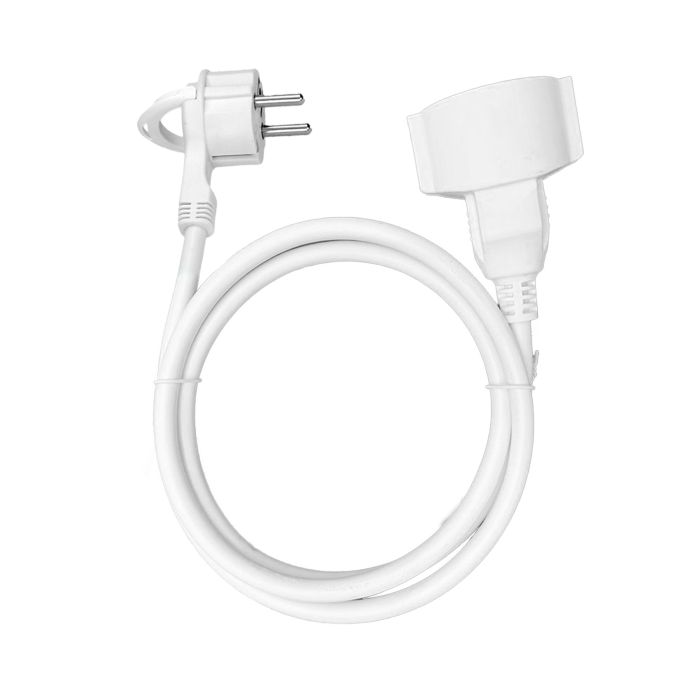 140132-Extension cord with single socket 1x2P+Z schuko, 5m a flat plug and PVC cable H05VV-F 3x1.5mm2, 230VAC/16A-ORN
