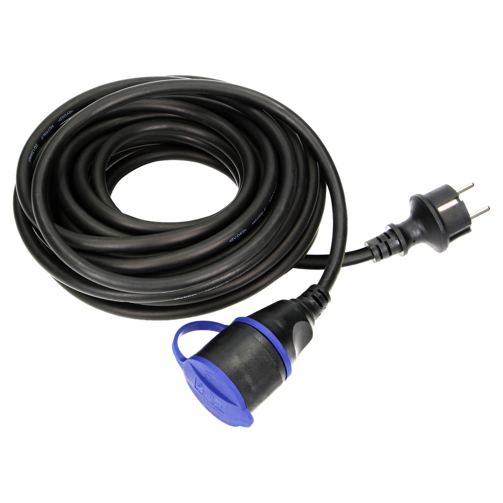 140177-Heavy-duty extension cord with rubber cord 10m long, schuko IP44, 1x2P+Z, H07RN-F 3x1,5mm2, 230VAC/16A-ORN