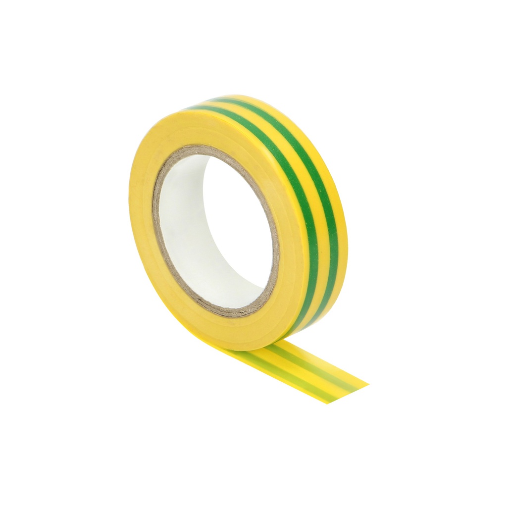 140227- Insulation tape, flame-retardant, yellow/green 15mm wide, 0.13mm thick, 10m long-ORN