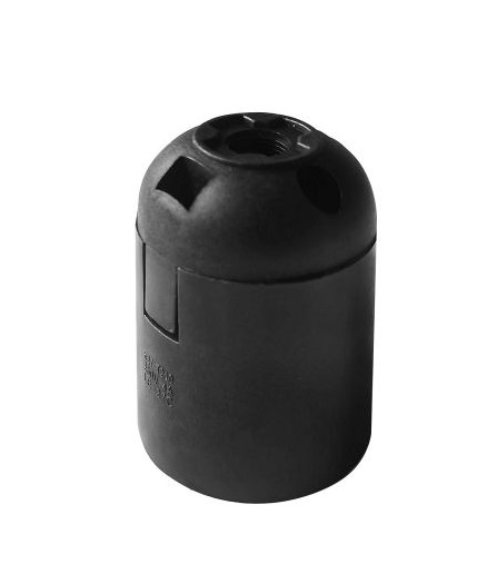140290- Thermoplastic E27 lamp holder black new-ORN