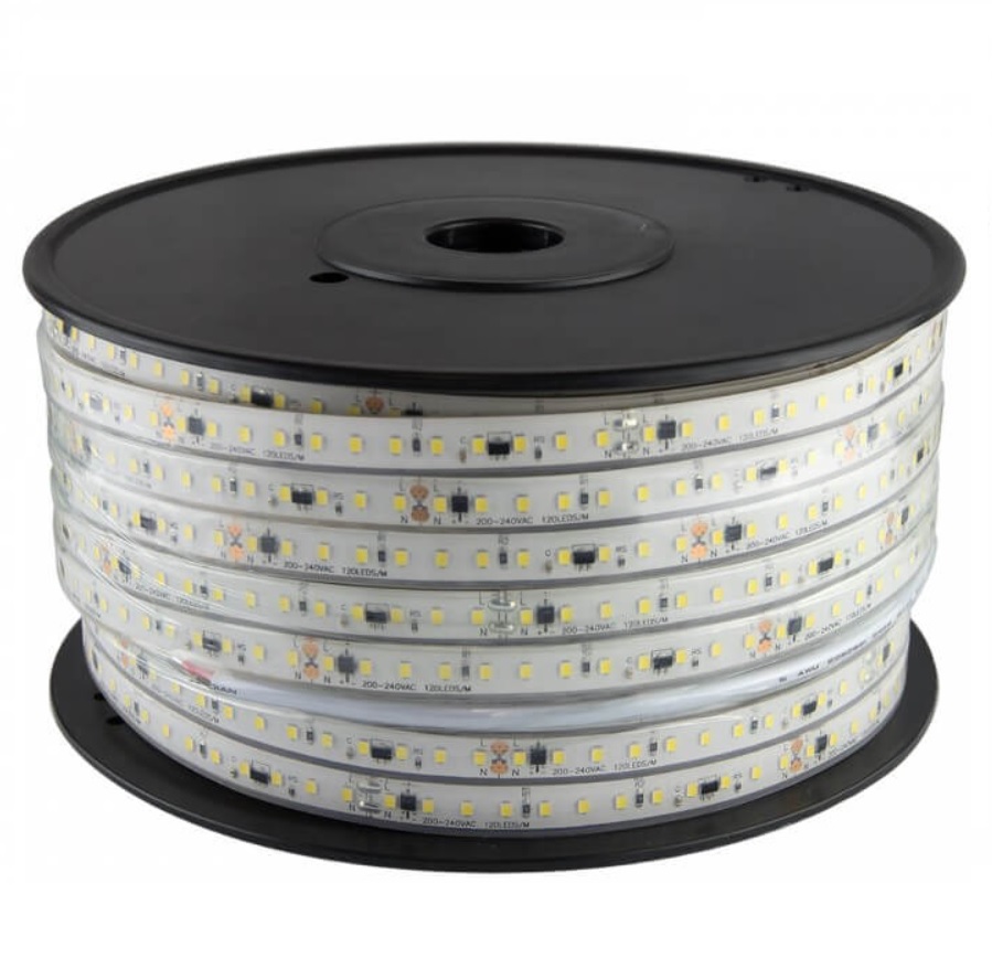 107104- LED Strip 220V 16W/m, 100lm/W, Dimmable,Size 10cm–50m Day Light 4000K-LDL