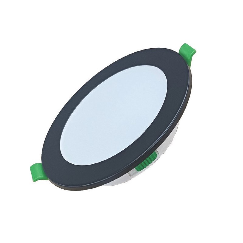 160011 - 5W LED Recessed Spotlight, Dimmable, Adjustable Color, IP44 , Black- LDL