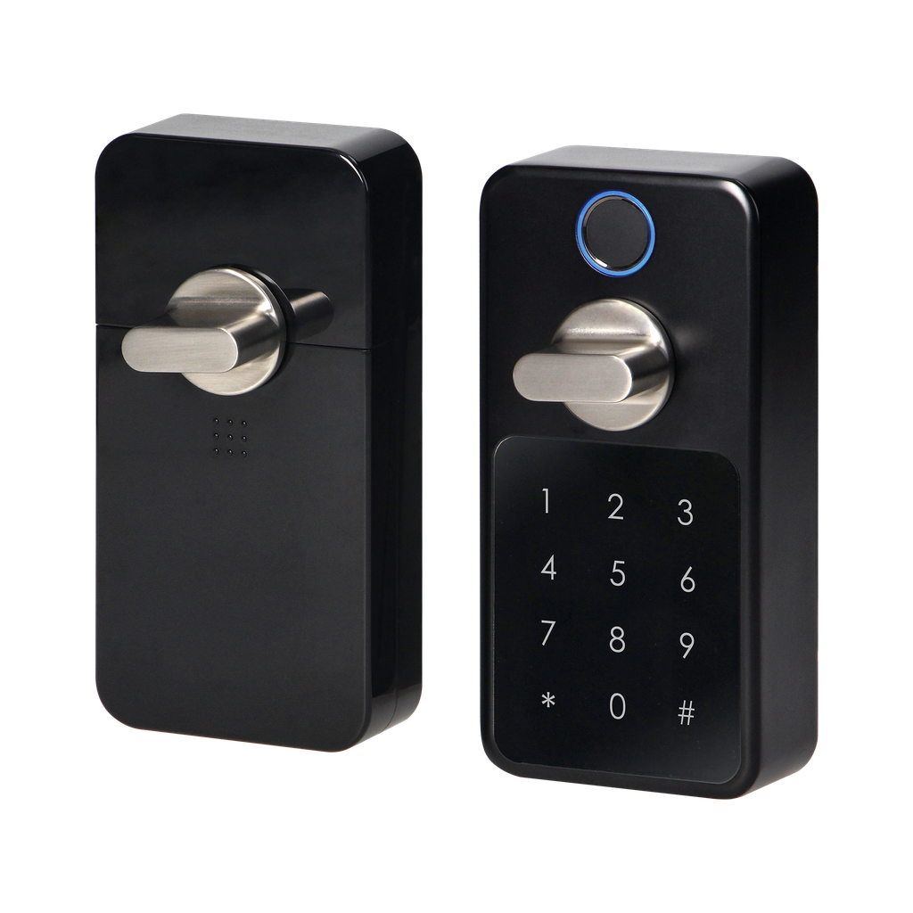 140295- Slim deurslot met vingerafdruklezer en codeslot, IP44, short-ORN