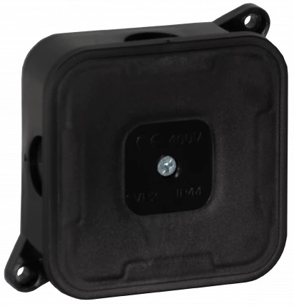140297- Surface mounted junction box ECO IP44 400V 4 rubber glands 85x85x35mm,  black -ORN