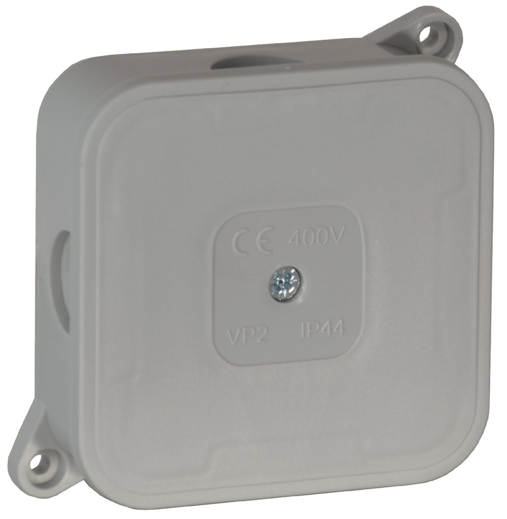 140298- Surface-mounted junction box ECO IP44 400V 4 rubber glands 85x85x35mm, grey-ORN