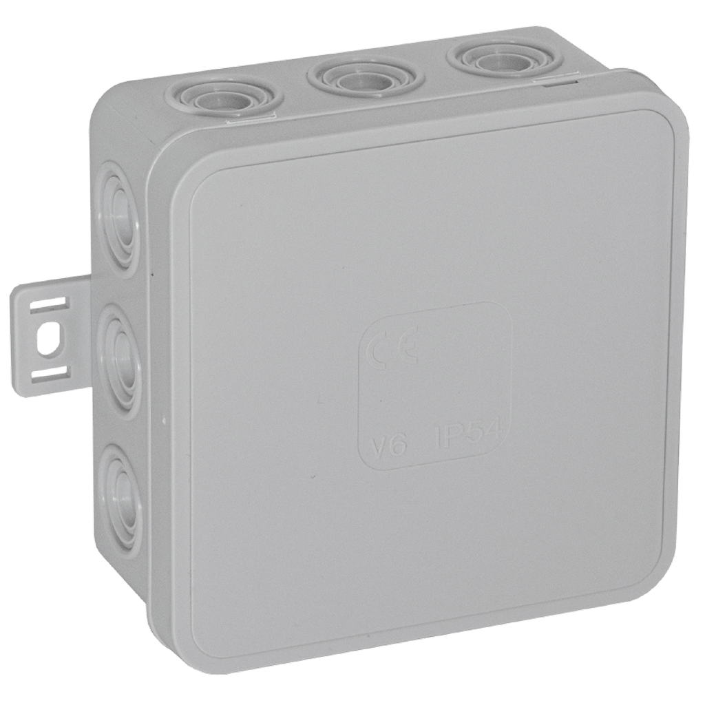 149703- Surface mounted junction box CLICK IP54 12 cable entries 85x85x41mm, grey -ORN