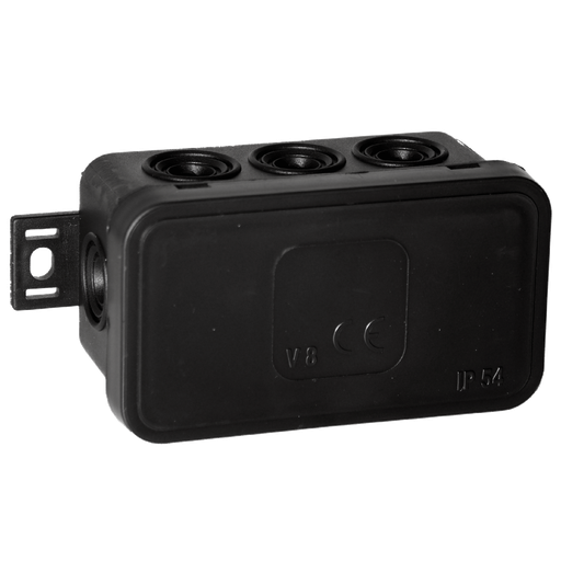 [ORNOR-JB-13805/B/100] 140303- Surface mounted junction box CLICK IP54 8 cable entries 80x45x41mm, black -ORN