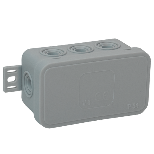 [ORNOR-JB-13805/G/100] 140304- Surface mounted junction box CLICK IP54 8 cable entries 80x45x41mm grey -ORN