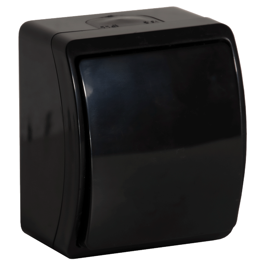 140305- Surface mounted single-pole switch AQUATIC IP44 black -ORN