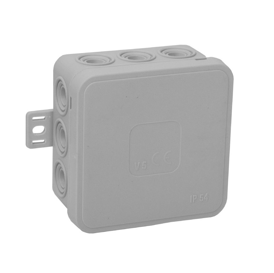 140313- Surface mounted junction box CLICK IP54, 12 cable entries 75x75x41mm grey-ORN