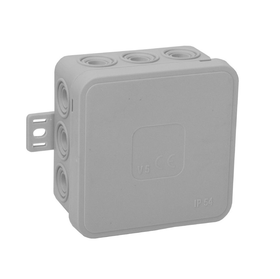 149697- Surface mounted junction box CLICK IP54, 12 cable entries 75x75x41mm grey-ORN