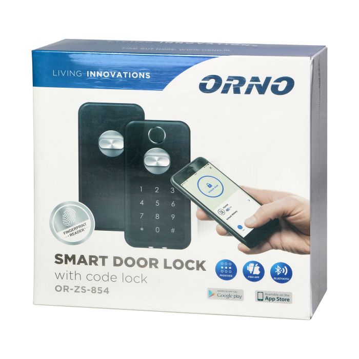 [ORNOR-ZS-854] 140295- Slim deurslot met vingerafdruklezer en codeslot, IP44, short-ORN