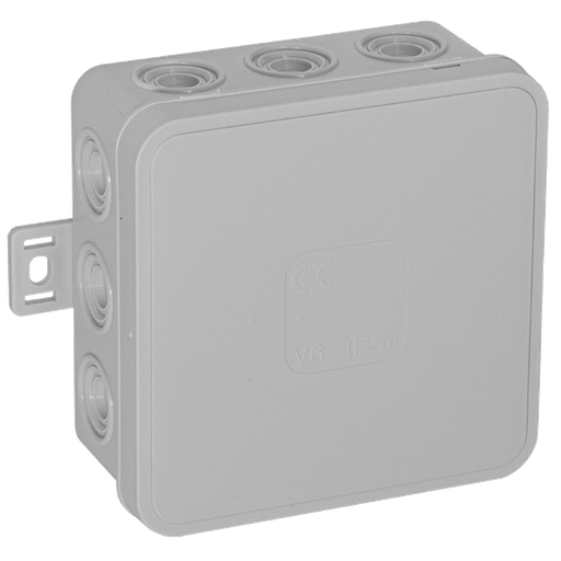 [ORNOR-JB-13803/G/50] 149703- Surface mounted junction box CLICK IP54 12 cable entries 85x85x41mm, grey -ORN