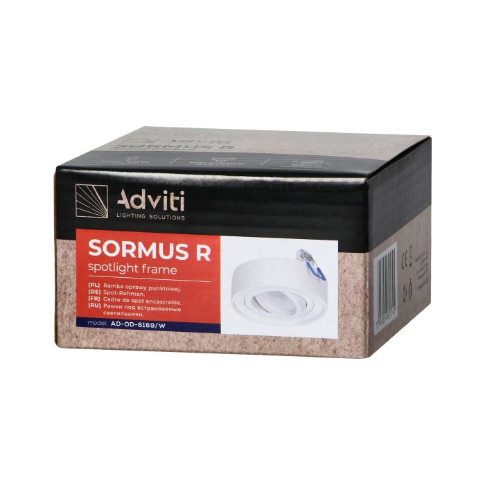 [ORNAD-OD-6169/W] 140323- SORMUS decorative frame for spotlight, MR16/GU10 max 50W, adjustable, round, white-ORN